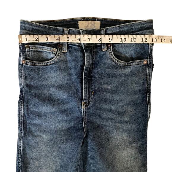 Free People Jeans Size 28 Blue Jeggings High Rise Raw Hem - Picture 4 of 7
